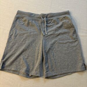 Athletic Works Gray Lounge Sweat Shorts Men’s L Drawstring Pockets
